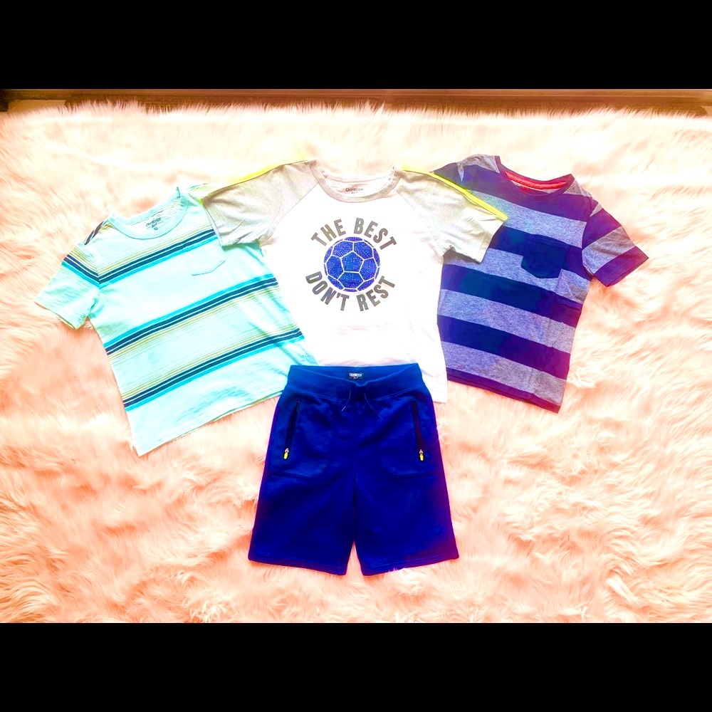 OshKosh B’gosh Boy T-Shirts + Shorts Size 8-10 Y